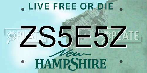 ZS5E5Z New Hampshire License Plate