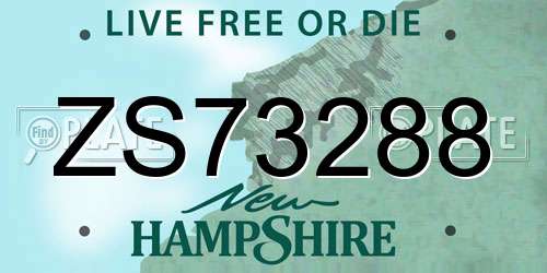 ZS73288 New Hampshire License Plate