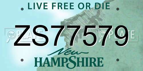 ZS77579 New Hampshire License Plate
