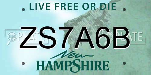 ZS7A6B New Hampshire License Plate