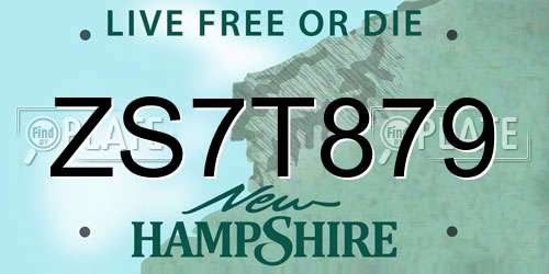ZS7T879 New Hampshire License Plate