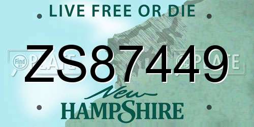 ZS87449 New Hampshire License Plate