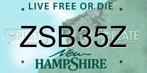 ZSB35Z New Hampshire License Plate