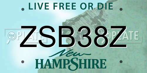 ZSB38Z New Hampshire License Plate