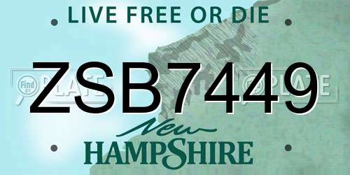 ZSB7449 New Hampshire License Plate