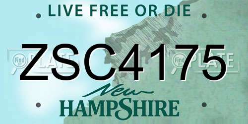 ZSC4175 New Hampshire License Plate