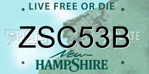 ZSC53B New Hampshire License Plate