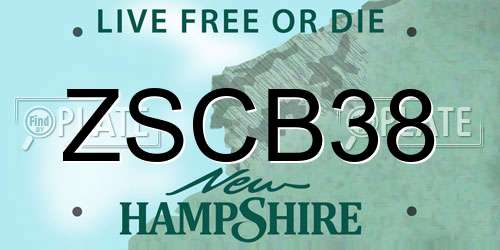 ZSCB38 New Hampshire License Plate