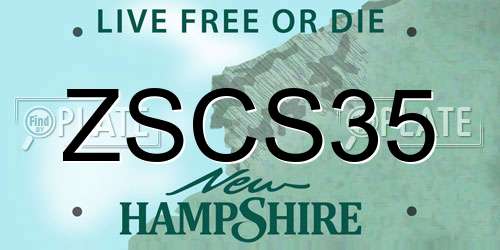 ZSCS35 New Hampshire License Plate