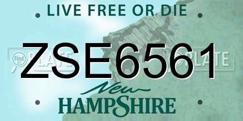 ZSE6561 New Hampshire License Plate