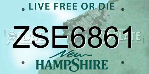 ZSE6861 New Hampshire License Plate