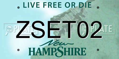 ZSET02 New Hampshire License Plate