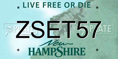 ZSET57 New Hampshire License Plate