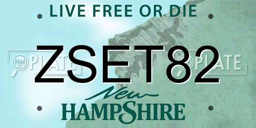 ZSET82 New Hampshire License Plate