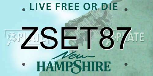 ZSET87 New Hampshire License Plate