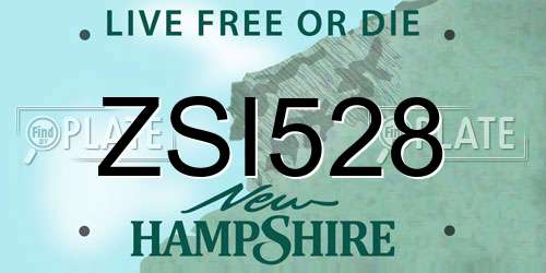 ZSI528 New Hampshire License Plate