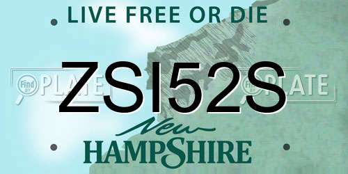 ZSI52S New Hampshire License Plate
