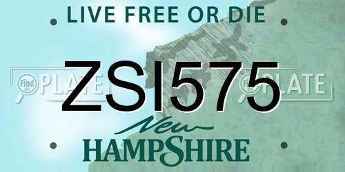 ZSI575 New Hampshire License Plate