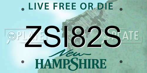 ZSI82S New Hampshire License Plate