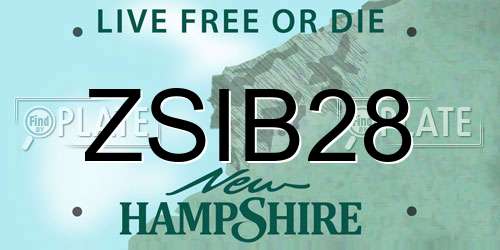 ZSIB28 New Hampshire License Plate
