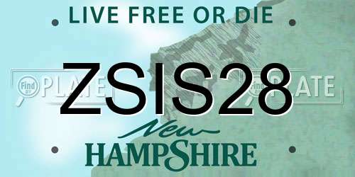 ZSIS28 New Hampshire License Plate