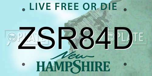 ZSR84D New Hampshire License Plate