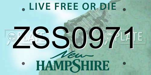 ZSS0971 New Hampshire License Plate