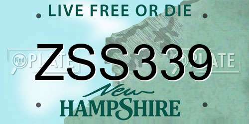 ZSS339 New Hampshire License Plate