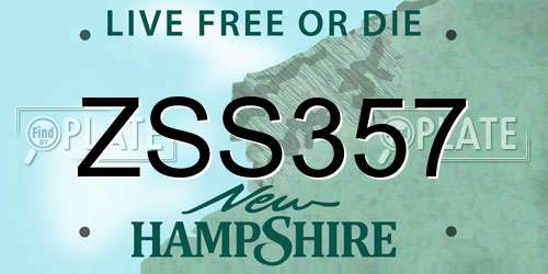 ZSS357 New Hampshire License Plate