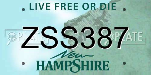 ZSS387 New Hampshire License Plate