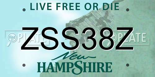 ZSS38Z New Hampshire License Plate