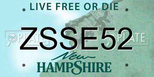 ZSSE52 New Hampshire License Plate