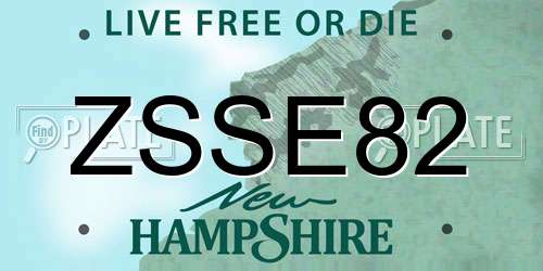 ZSSE82 New Hampshire License Plate