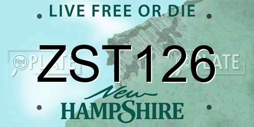 ZST126 New Hampshire License Plate