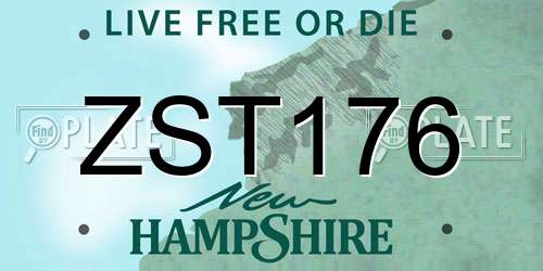 ZST176 New Hampshire License Plate