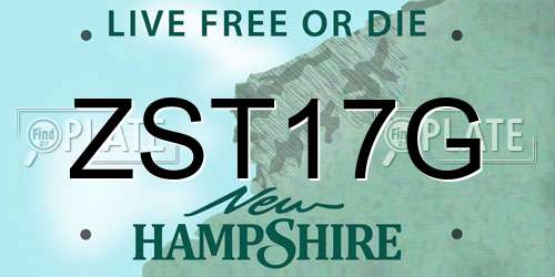ZST17G New Hampshire License Plate