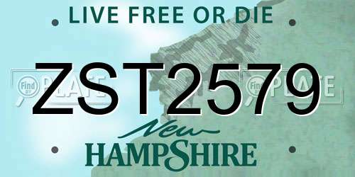 ZST2579 New Hampshire License Plate
