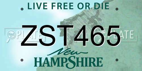 ZST465 New Hampshire License Plate