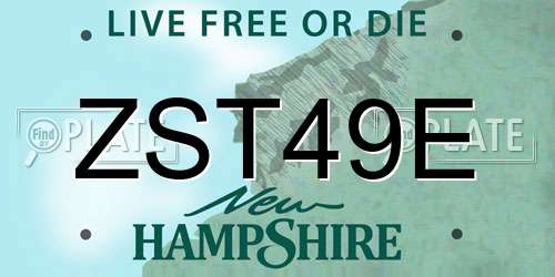 ZST49E New Hampshire License Plate