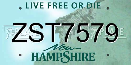 ZST7579 New Hampshire License Plate