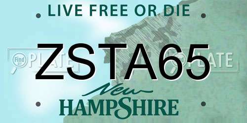 ZSTA65 New Hampshire License Plate