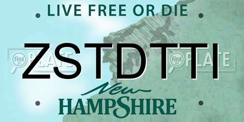 ZSTDTTI New Hampshire License Plate