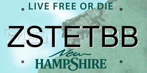 ZSTETBB New Hampshire License Plate