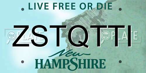 ZSTQTTI New Hampshire License Plate