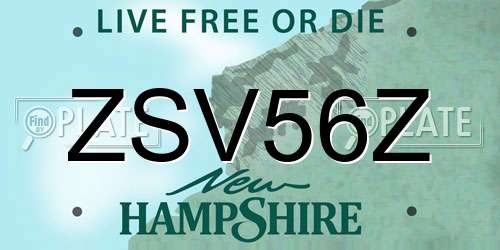 ZSV56Z New Hampshire License Plate