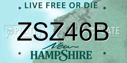 ZSZ46B New Hampshire License Plate