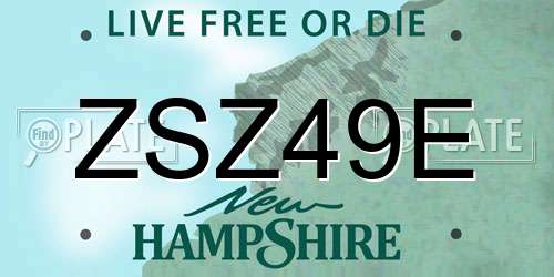 ZSZ49E New Hampshire License Plate