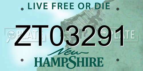 ZT03291 New Hampshire License Plate