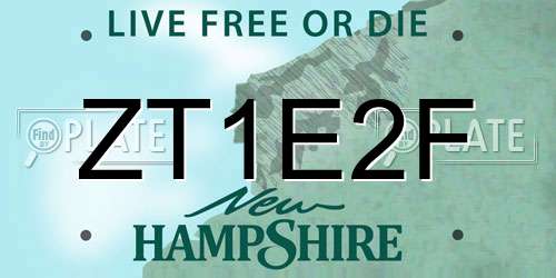 ZT1E2F New Hampshire License Plate