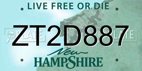 ZT2D887 New Hampshire License Plate